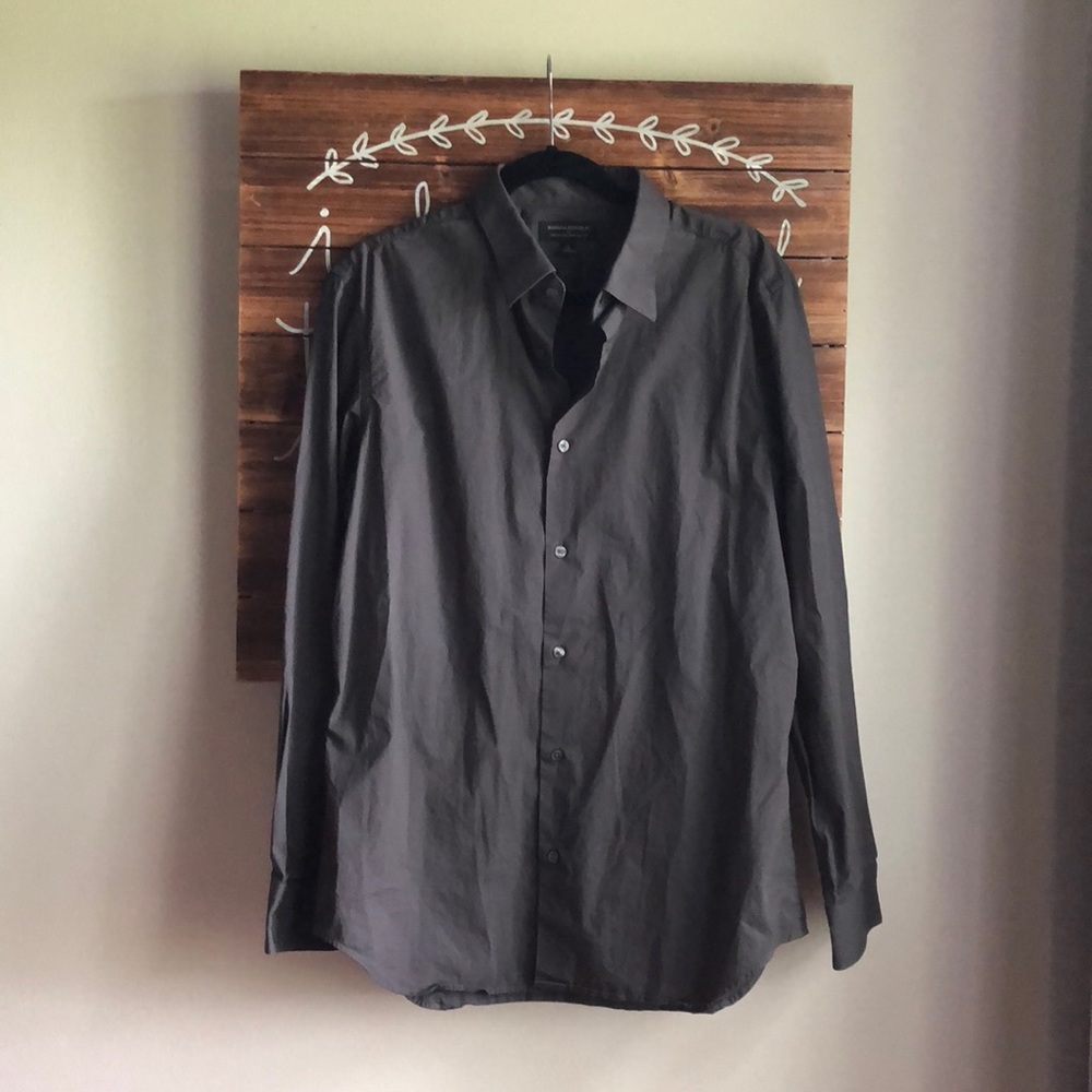 Banana Republic Charcoal Grey Button up
